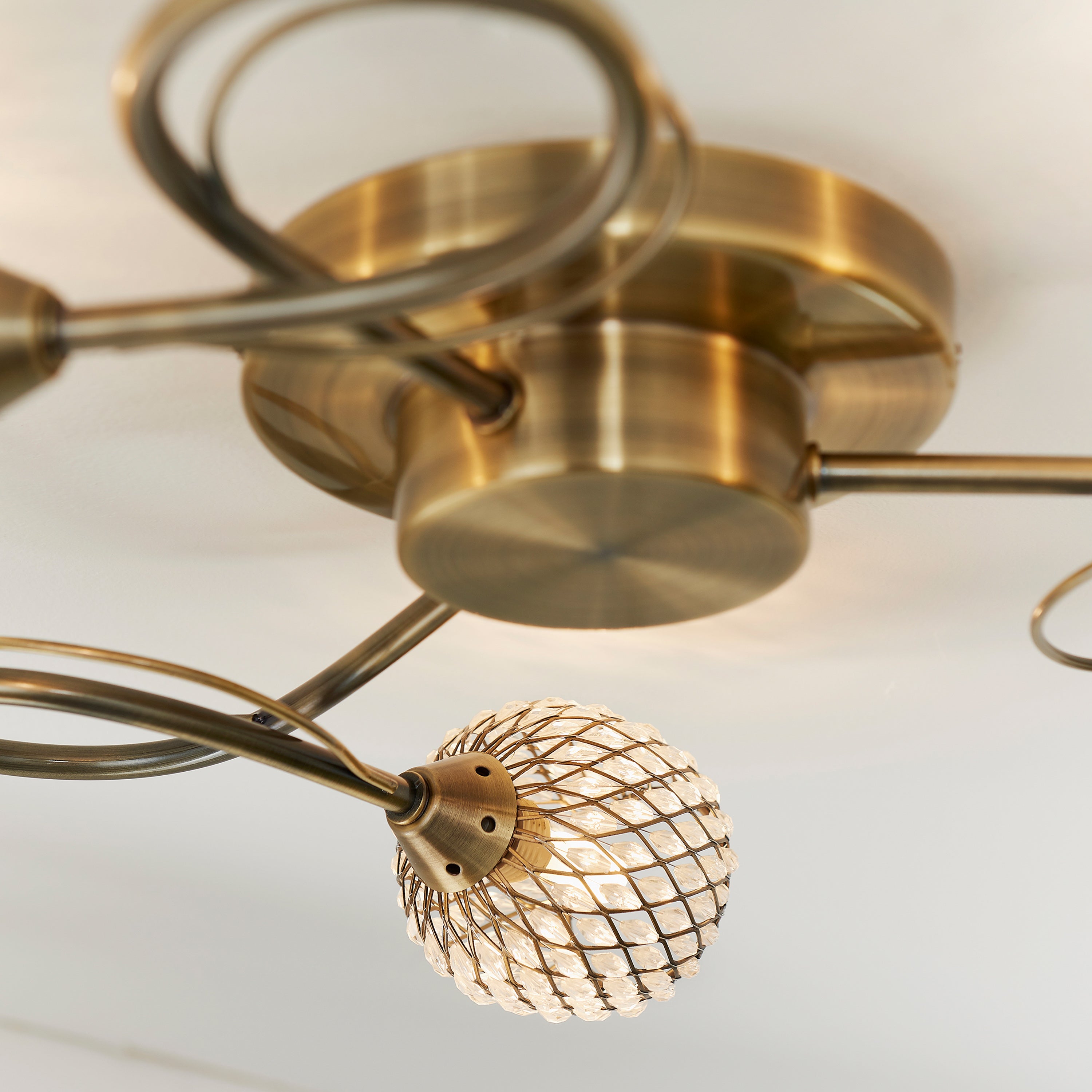 Arden Antique Brass LED Ceiling Light | 3 Lights